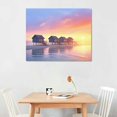 thumbnail image 2 of Shiartex Colorful Beach Pictures Print on Canvas Romantic Long Pier at Sunset Wall Art Dreamlike Coast Artwork for Living Room Bedroom Decoration Stretched and Framed Ready to Hang 20x16 in/16x12 in, 2 of 4
