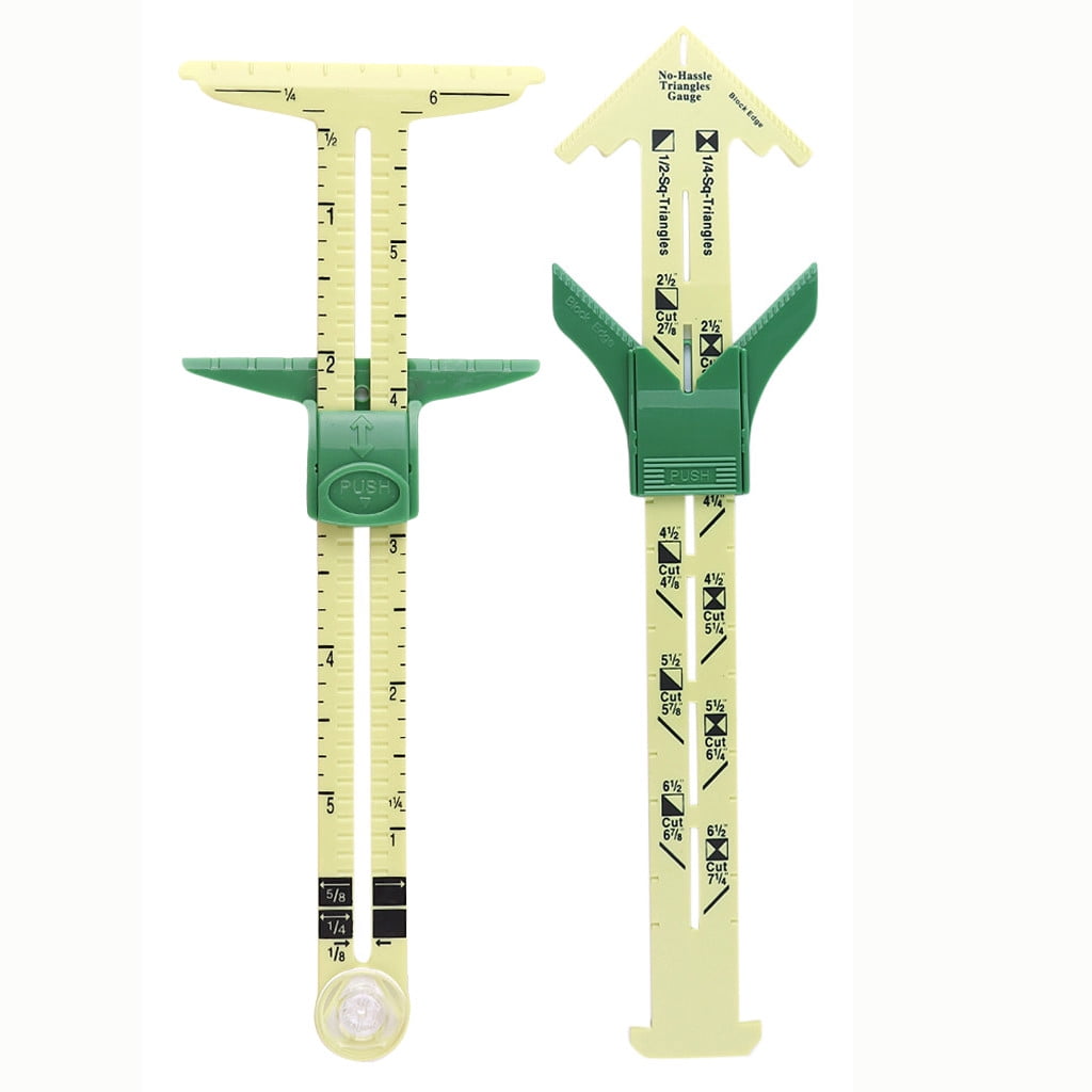 Follure 2Pcs Sliding Gauge Measuring Sewing Ruler 5In1 Tool for