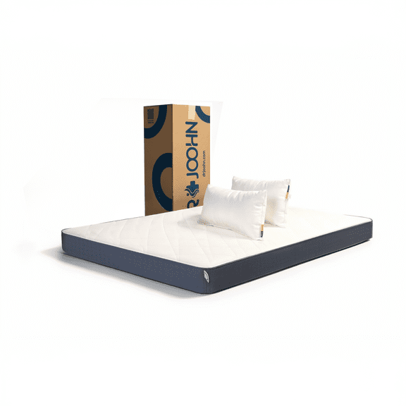 Colchón en Caja + 2 Almohadas DR JOOHN Individual Basic 14cm Altura Semi-Firme, Para todas las edades.