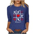 thumbnail image 1 of Tops de Cuello Redondo para las Mujeres Moda Impresa 3/4 Mangas Blusa Casual Top, Estante de Imitación, 1 of 5