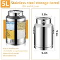 thumbnail image 3 of Stainless Steel Milk Bucket with Lid: Spill proof Milk Pail for Cattle Keepers,Stainless Canister Barrel with Large Handle Easy Pouring and Transporting,Stainless Steel Flour Container,5 L,1 Gal, 3 of 7