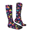 thumbnail image 3 of Vsdgher Skull rainbow color mushroom Print Thigh High Socks Extra Long Stretchy Sock Women Over Knee High Opaque Stocking Daily Wear, 3 of 8
