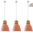 thumbnail image 1 of FSLiving Remote Control Pendant Light H-Type Track Pendant Light Stepless Dimming Pendant Light Macaroon Aluminum Shade Pendant Lighting for Kitchen Counter Customizable Cord Length--1 Light(Pink), 1 of 8
