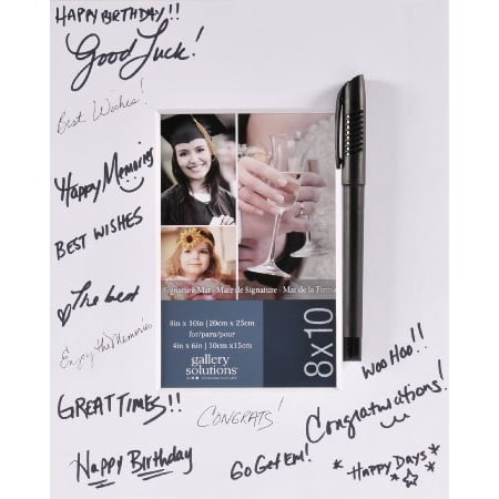 - Gallery Solutions White Signature Mat with Pen, 8 by 10-Inch