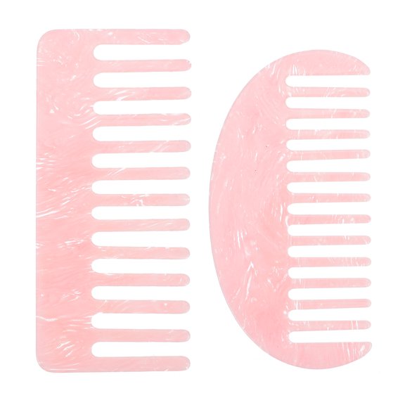 Luxshiny Extra Wide Tooth Comb Pink Acetate Fiber for Hair Care 2Pcs