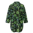 thumbnail image 5 of Xoenoiee Shamrock Hat Print Women’s Bikini Swimsuit Cover Up Button Down V Neck Shirts St. Patrick's Day Long Sleeve Blouse Beachwear Bathing Suit with Chest Pocket, 3XL, 5 of 7