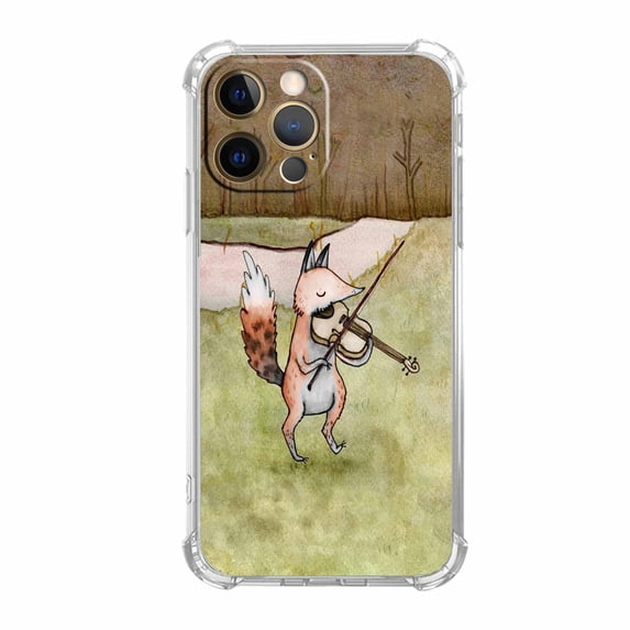 violin Fox Case for iPhone 11 Pro Max,Aesthetic Art Design Pattern Soft Full TPU Bumper Cover