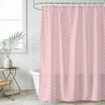 thumbnail image 6 of Pink Geometric Shower Curtain Set - Standard 72" x 72" Washable Bathtub Curtain with 12 Hooks, Modern Minimalism Solid Color Striped Waterproof Fabric Stall Shower Curtains for Bathroom Décor, 6 of 6