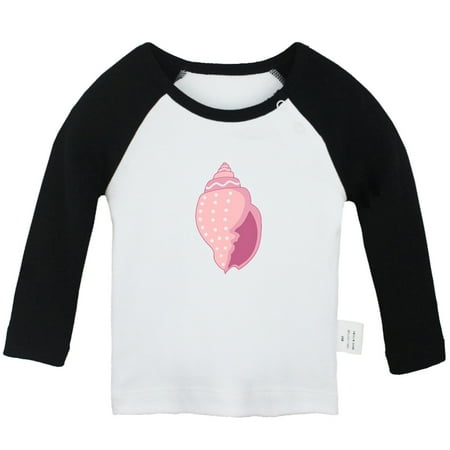 

Little Baby Cute T shirt For Baby Newborn Babies Animal Conch T-shirts Infant Tops 0-24M Kids Graphic Tees Clothing (Long Black Raglan T-shirt 0-6 Months)