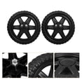 thumbnail image 3 of FELTECHELECTR 2 ruedas de goma para carrito de compras, color negro, plegables, de repuesto, accesorios para carritos rodantes, ruedas de placa resistentes., 3 of 6