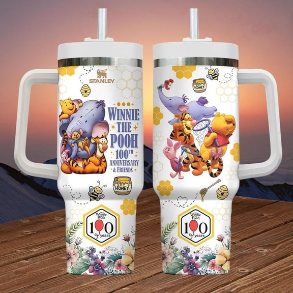 Winnie The Pooh Tumbler, 100th Anniversary Stainless Steel Tumbler, Winnie The Pooh Tumbler Cup, Disney Gift