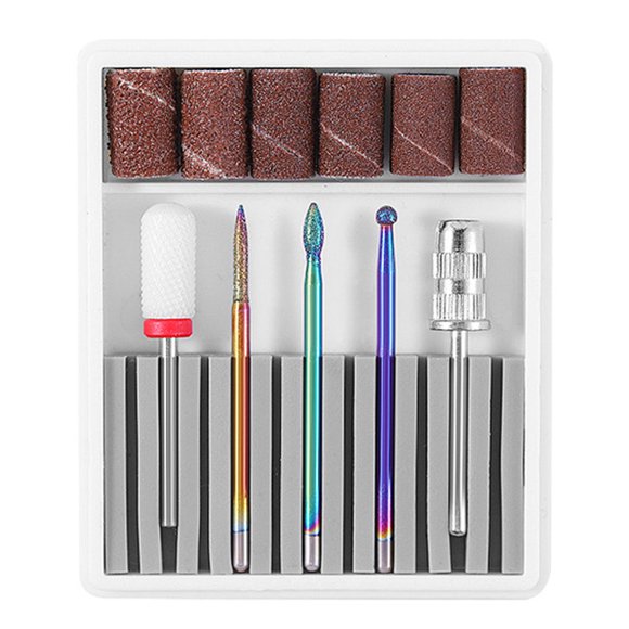 Nail Drill Bits Set Pedicure & Manicure Drill Bits Kit 5pcs Replacement Drill Bits for Electric Nail Drill Remove Cuticle & Gel Nail Polish