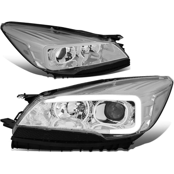 Headlights LED DRL Projector Headlamps Chrome Housing for 2013-2016 Ford Escape