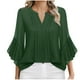 thumbnail image 3 of Ropa para mujer,Blusa holgada de poliéster con cuello redondo y mangas 3/4 para mujer, ideal para uso diario, sopatenor, 3 of 8
