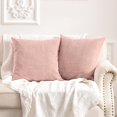 thumbnail image 1 of FY FIBER HOUSE - Juego de 2 cómodas fundas de almohada de pana con gránulos de maíz, suaves y decorativas, cuadradas, para sofá cama, 16.0 x 16.0 in, color rosa suave, 1 of 1