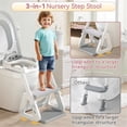 thumbnail image 5 of SZZJKJ Potty Training Toilet Seat, 3-in-1 Toddler Potty Training Seat with Non-Slip Footstool, Adjustable Height ,for Ages 1-5(Gray and White), 5 of 9