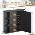 thumbnail image 3 of XgoodX  Bathroom Mirror Cabinet Wall Mounted, Bathroom Medicine Cabinet with Mirror and 6 Open Shelves, Modern Wall Cabinet, Black, 3 of 9