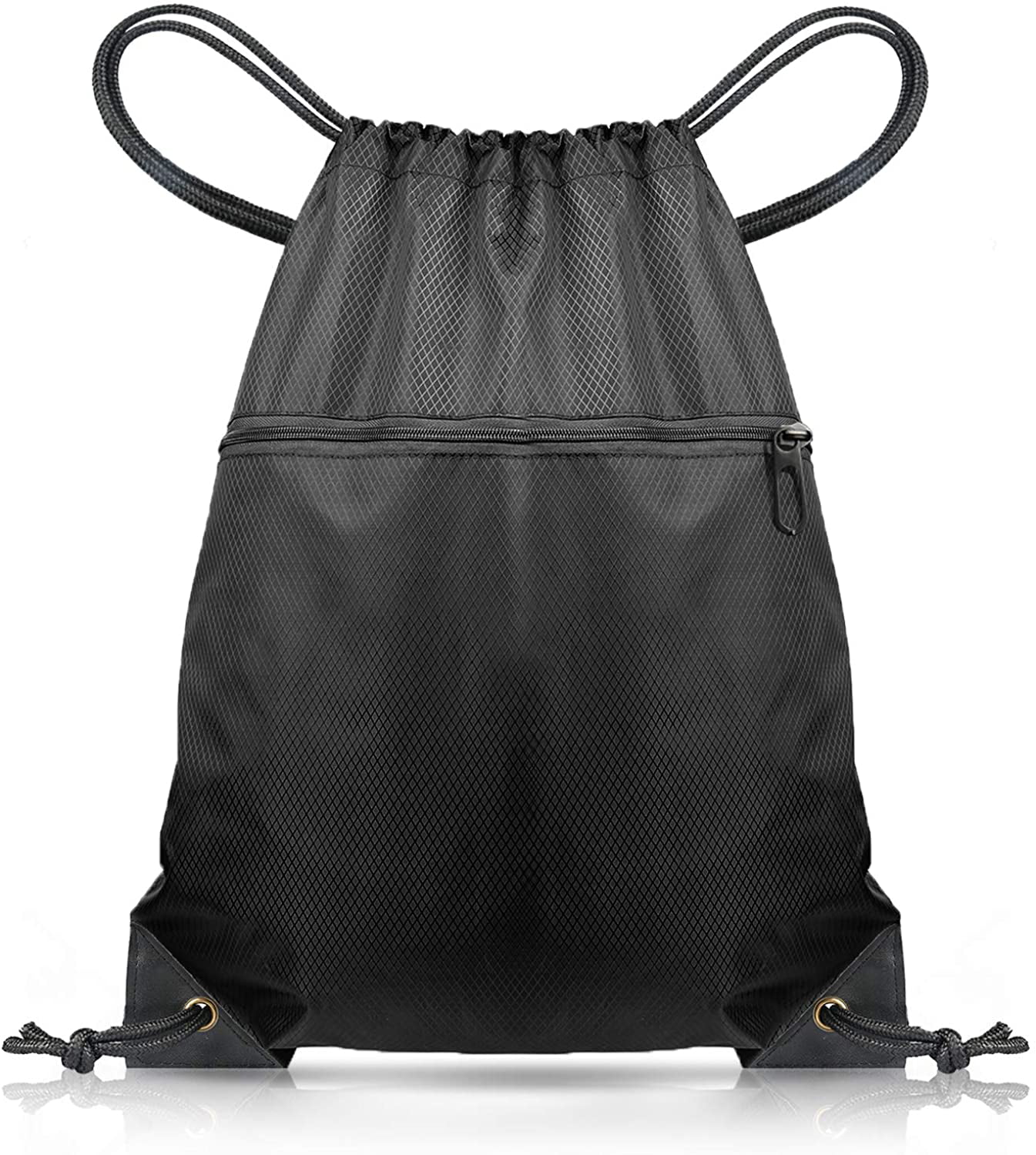Double Sturdy Drawstring Bag With Pockets Waterproof Gym Sports Large Backpack 