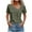 Army Green tops for women, variant on ATOYSOY Women's Loose Classic Shirts Summer Pullover Button Casual Relaxed Irregular for Teens Girls Fashion Shirts Solid Color Short Sleeve V Neck Retro Green L