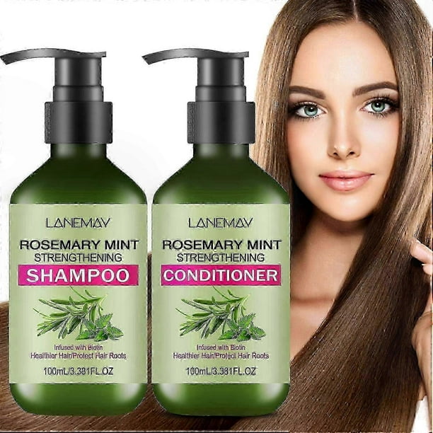Rosemary Mint Shampoo and Conditioner Combo for All Hair Types - Promotes Strength, Reduces Frizz, Enhances Shine