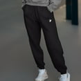 thumbnail image 3 of Dalix Heartly Ghost Embroidered Jogger Pant Soft Fleece Relaxed Fit Lounge Womens in Black XS X-Small, 3 of 5