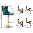 thumbnail image 4 of AOOWOW Swivel Velvet Barstools Adjusatble Seat Height from 25-33 Inch, Modern Upholstered Chrome base Bar Stools Set of 2, 4 of 7