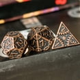 thumbnail image 4 of GFDYREE Steampunk Style Metal Dice Set 7 Die Polyhedral DND Dice Set D&D Dice for Dungeons and Dragons Role Playing Game and Math Teaching (Red Copper), 4 of 7