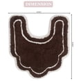 thumbnail image 5 of Home Weavers Allure Bathroom Rug Toilet Rugs U Shaped Contour,Extra Thick Toilet Rug, Non-Slip Contour Mat for Bathroom,100% Cotton Soft, Absorbent Water, Machine Washable, 20"x20" Contour, Brown, 5 of 9