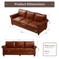 thumbnail image 2 of LeChapitre 80'' Faux Leather Sofa with Storage Seats, Classic 3-Seater Couch with Nailhead Trim, Easy Assembly, Brown, 2 of 8