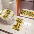 thumbnail image 4 of Sunflower Bath Mat 3 Piece Bathroom Rug Set, Yellow Spring Floral Summer Botanical Rustic Non Slip Bath Rug Contour Mat and Toilet Lid Cover, Absorbent Shower Mats Soft Bath Rugs and Mats Sets, 4 of 8