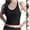 Beige, variant on Womens Contrast Trim Sleeveless Slim Sports Bra Sleeveless Top Trendy Supportive Workout Outfit Black L