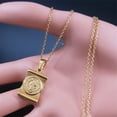 thumbnail image 4 of Saint Benedict Medal Pendant Necklace 14K Yellow Gold Cross Necklaces Long Beads Jewelry San Benito Medalla, 4 of 6