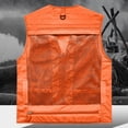 thumbnail image 4 of Handshe Men's Casual Vest, Loose Fit with Multiple Pockets and Pen Slot, Zipper Front and V-Neck Design, Multi-Functional Outdoor Emergency Vest for Daily Wear and Outdoor Activities, 4 of 6