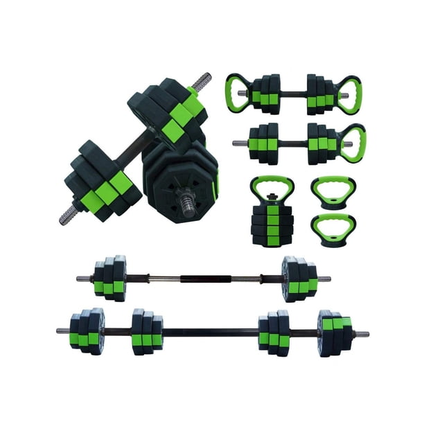Adjustable dumbbell weights set: 44 lbs con iron handle para home gym