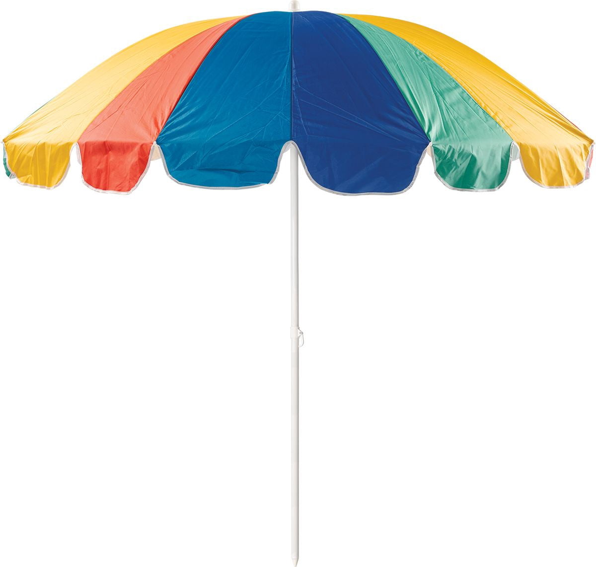 Bluewater Beach 7.5 Foot Tilt Beach Umbrella, UPF 50+ Silver Lining Sun Protection, New