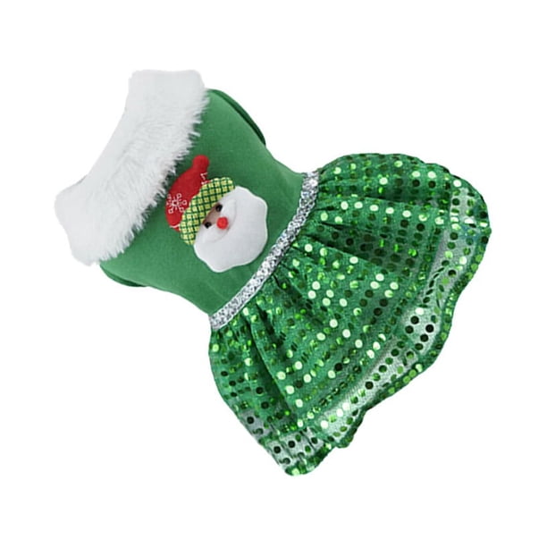 Ropa para perros Greeniant Vestido de Navidad Verde/L