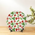 thumbnail image 6 of Cauagu Strawberry Print Bone China Decorative Plate, Wall Mount Plate Holiday Decor Decorative Ceramic Plates with Stand Elegant Household Plates Decorative-8in, 6 of 6