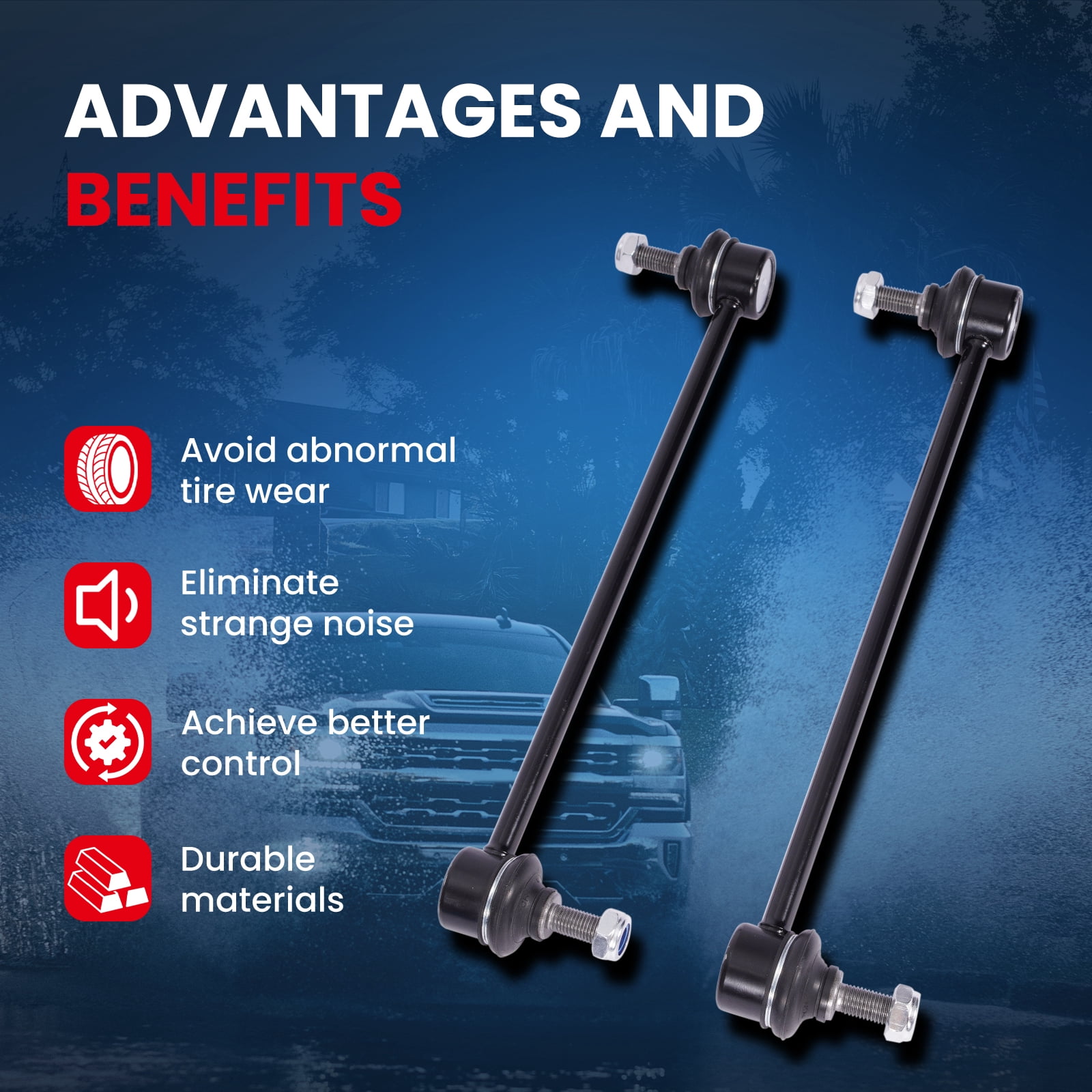 MOCA AUTOPARTS 2 Pcs Front Sway Bar Link Kit Fit for 05-08 Ford Escape L4 2.3L & 14-19 Mazda 6 L4 2.5L & 05-11 Mercury Mariner L4 3.0L