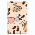 thumbnail image 1 of Metal Light Switch Wall Plate Outlet Cover (Coffee Espresso Mocha Bean Grounds Grinder Beige Pattern - Single Toggle), 1 of 2