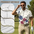 thumbnail image 5 of Jeiento Couples Matching Golf Shirts Relaxed Fit Outdoor Running Sweatshirts Couples Athletic Outfits Matching Sets Gym Workout Jogging Exercise, Patriotic Star Flowers Print, Men's S, 5 of 6