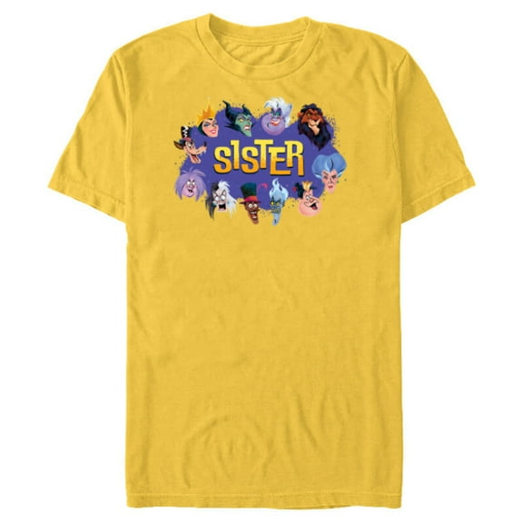 Disney Villain Squad Family Trip Vacation Reunion Sister - Short Sleeve Blended T-Shirt for Adults - Customized-Yellow