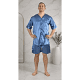 thumbnail image 3 of Up2date Fashion Pajamas Set Mens Silk Satin Long Sleeve Loungewear Two-Piece Sleepwear Button-Down Pj with Full Pants, 3 of 5