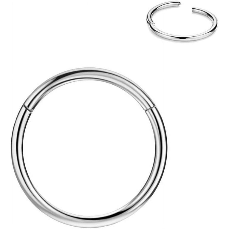Men Women 316L Surgical Steel Hinged Nose Rings Hoop for Nostril