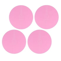 OULII 4Pcs Pink Silicone Rolling Mat with Measurements Non Slip Dough Kneading Mat