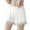 White, variant on Women Short Elastic Waist Fine Texture Breathable Smooth to Touch Machine Washable Wave Hem Polyester Women Outside Wear under Skirt Safety Shorts Daily Wear,Black One Size