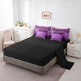 thumbnail image 4 of Castle Fairy Abstract Horizontal Stripe King Bedding 7pcs,Watercolor Thin Line King Bed in a Bag,Lavender Violet Plum,Reversible, 4 of 7