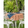 thumbnail image 3 of Outdoor Tablecloths with Umbrella Hole & Zipper, Orange Plaid Round Tablecloth 54 Inch, Modern Farmhouse Simple Abstract Stripes Waterproof Table Cloth, Patio/Pool/Picnic Table Covers, 3 of 8