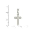 thumbnail image 3 of Sterling Silver Cross Pendant for Men and Women with Polished Beveled Edges Minimalist Religious Necklace Spiritual Faith Design Unisex Lightweight Jewelry Charm, 3 of 6