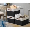 thumbnail image 2 of Set de 3 Cajas de Almacenamiento Plegables DECOMOMO Kallax 33x38x33 cm Negro y Blanco, 2 of 9