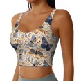 thumbnail image 2 of Daiia Butterflies Printed Women's Sports Bra, Breathable Activewear Bra with U-Back Design and Removable Pads, Comfortable and Supportive for Yoga, Workout-XX-Large, 2 of 8